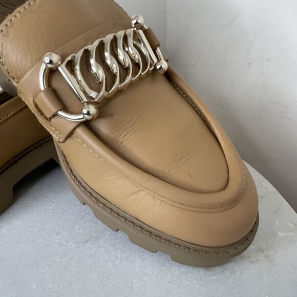 Gem’s Vera Pelle Chunky Lug Sole Tan Leather Shoes Wedge Loafers Women Sz 8 / 39 - Picture 5 of 11